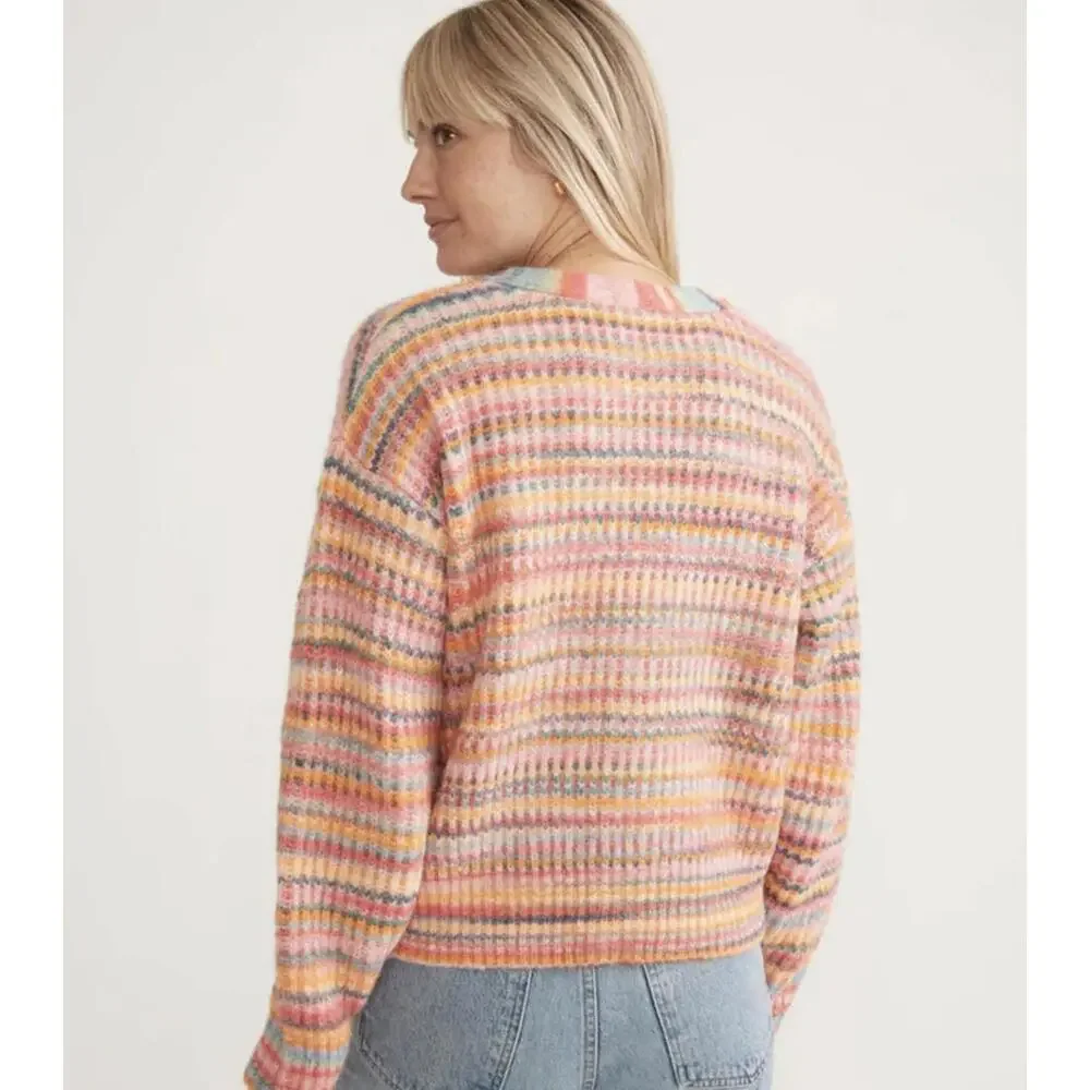 Marine Layer Dream Yarn Crop Cardigan Warm Stripe XS NWT